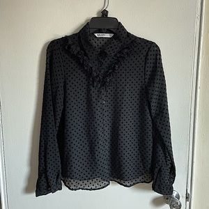 Zara Basic Z1975 Black Long Sleeves Blouse